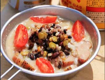 山の豆乳リゾット 山めしレシピ　ごはん 山めし礼讃 山料理 山ごはんレシピの記