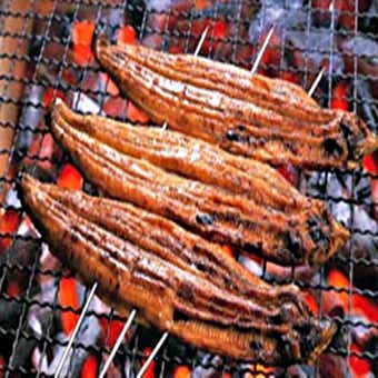 バーベキューの焼き網で焼く魚