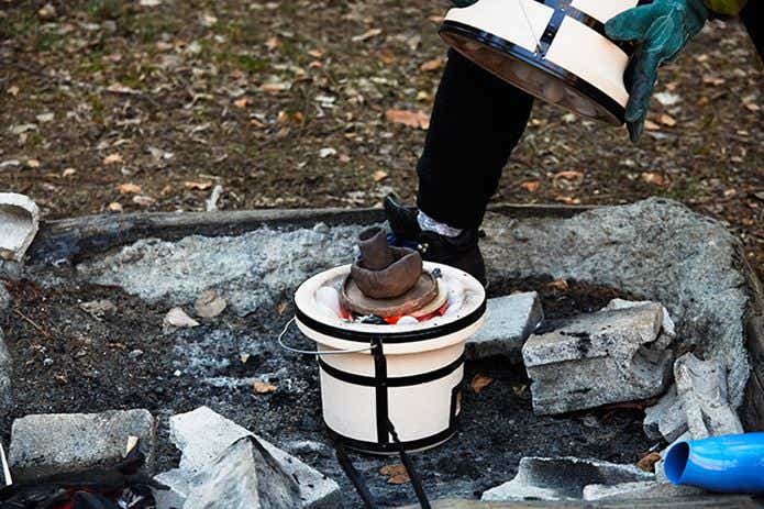 七輪　陶器　DIY　キャンプ