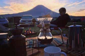 気メックスのコーヒ―メーカーとキャンプ場