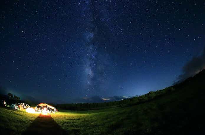 大分のキャンプ場と夜空