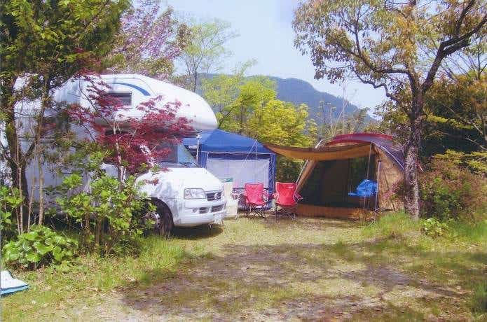 福岡の林の中にあるキャンプ場
