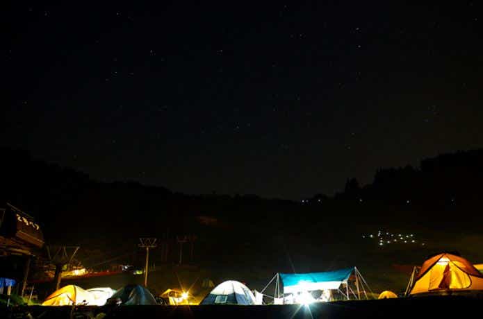 若杉高原おおやキャンプ場と夜空