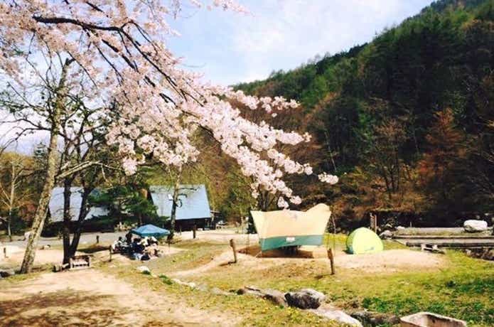 小黒川渓谷キャンプ場と桜