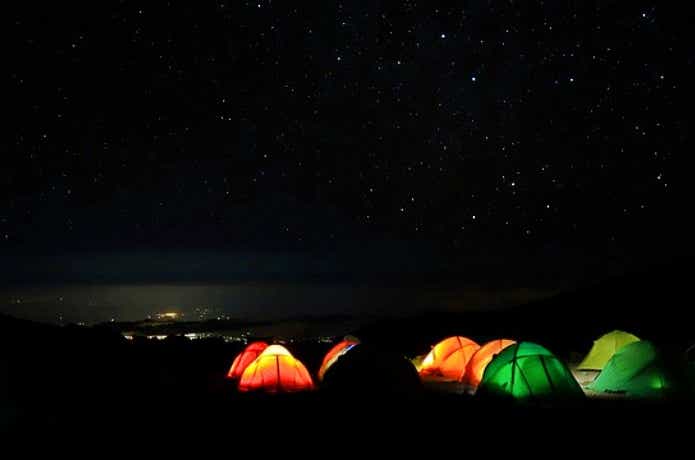 キャンプ夜