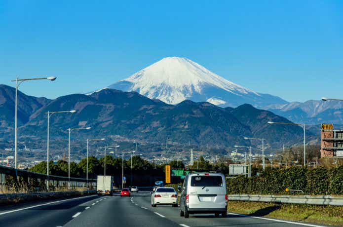 富士山と高速道