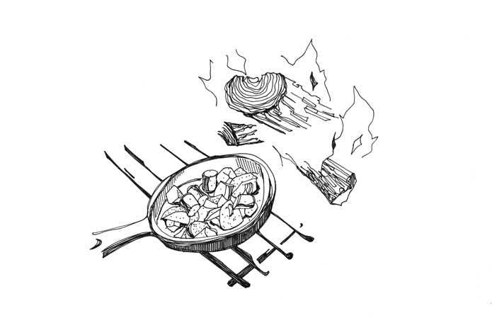 焚き火と料理