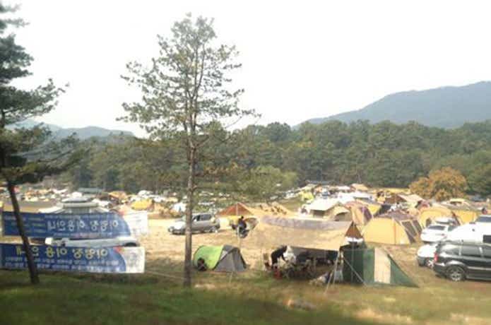 韓国のキャンプ場