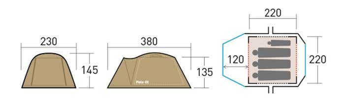 ogawaドームテント「Pista-EC 」の限定色サンドベージュ　サイズ