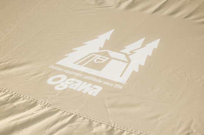 ogawaドームテント「Pista-EC 」の限定色サンドベージュ　ロゴ