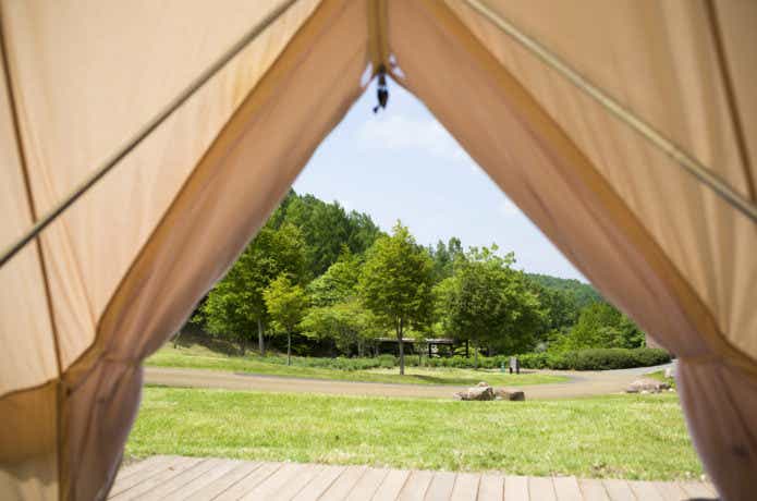 キャンプの風対策　テントの入口の方向