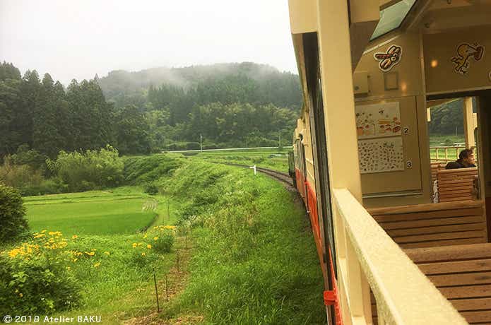 小湊鉄道里山トロッコ列車、車窓風景