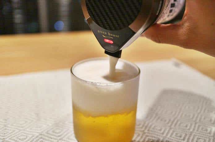 グリーンハウス ワンタッチビールサーバー 缶ビール 用 超音波式 ブラック GH-BEERM-BK　画像1