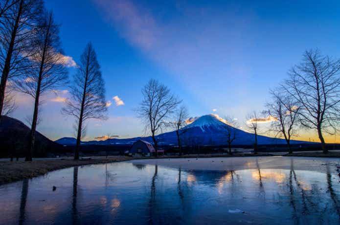 冬のふもとっぱら　富士山の見えるキャンプ場