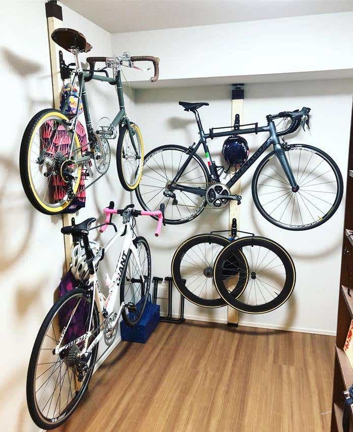 自転車の見せる収納