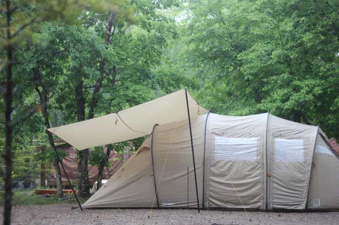 梅雨のキャンプ