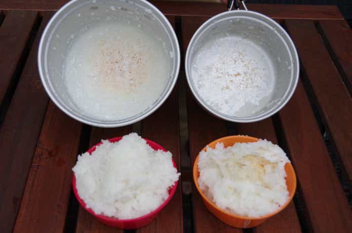 米を取り出した鍋の底　比較