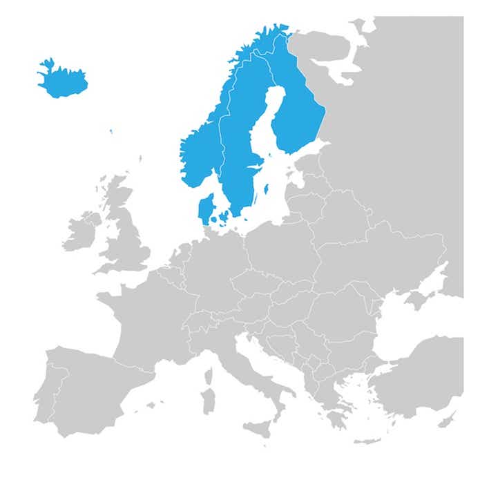 北欧を示す地図