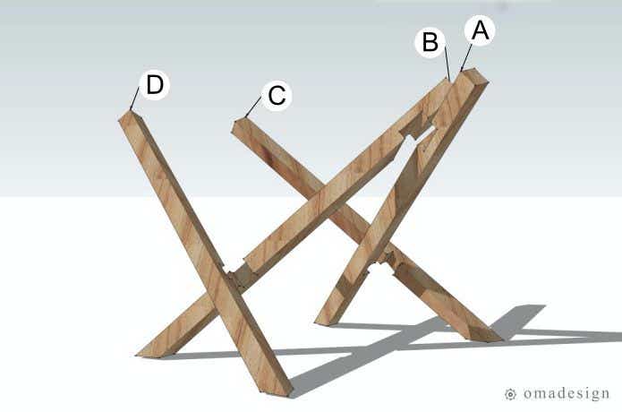 究極の薪置きの作り方　組み図