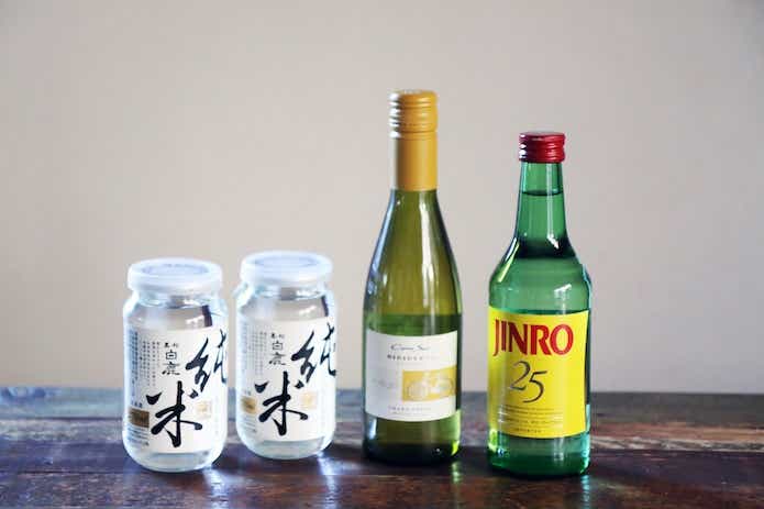 日本酒と焼酎と白ワイン