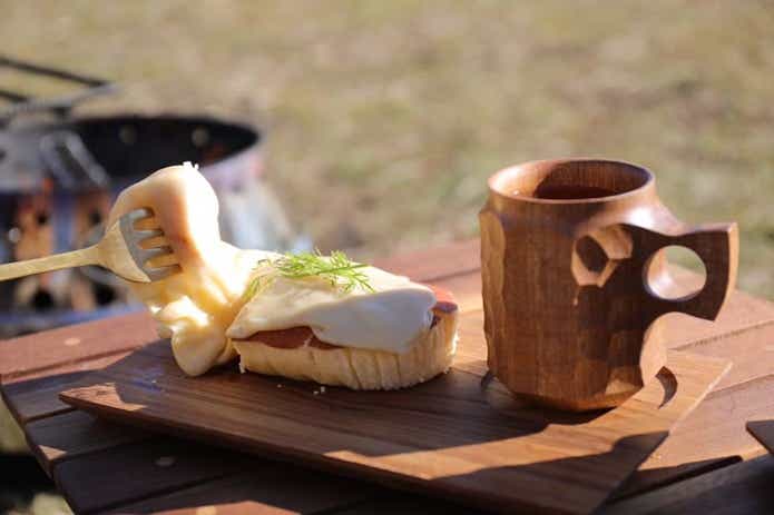 北海道チーズ蒸しケーキのとろとろチーズのせ