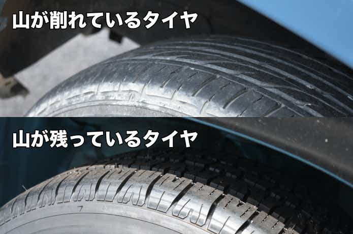 タイヤの状態比較