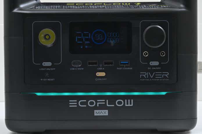 EcoFlow Technologyのポータブルバッテリー・RIVER 600 MAX　スマホのアプリで遠隔操作