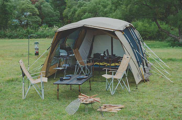 手ぶらでキャンププランで組み立てたテント