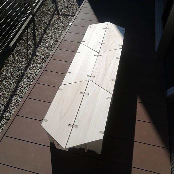 木製パネルのヘキサ囲炉裏テーブル