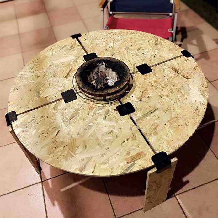 丸型七輪テーブル