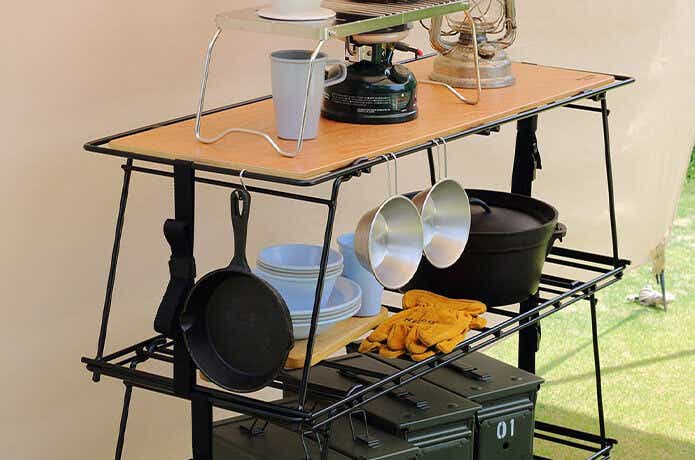 ニトリ 折りたたみアウトドアラック をユニフレームの名品 フィールドラック と比較してみた Camp Hack キャンプハック