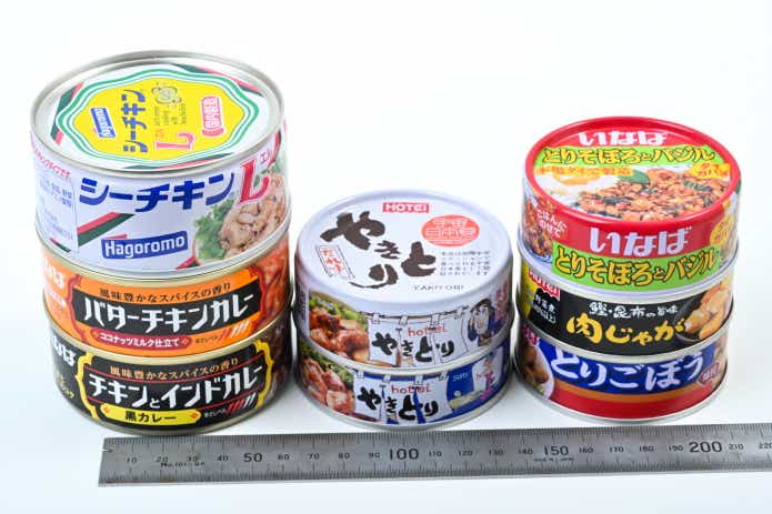 色々な缶詰のサイズの比較