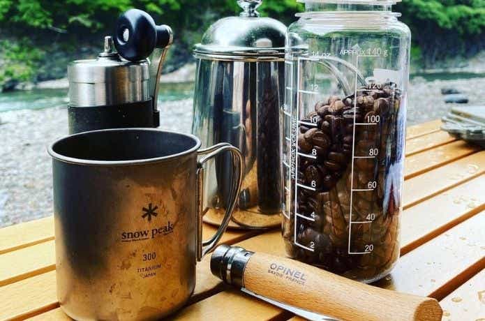 キャンプ コーヒーミル コーヒー豆