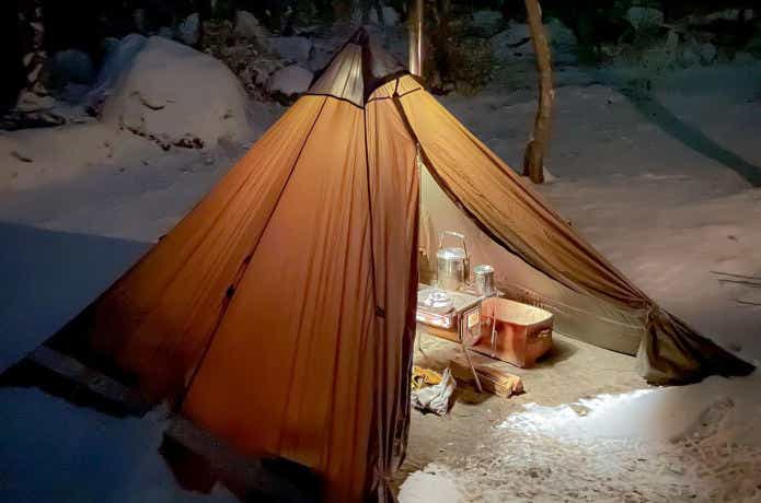 雪中キャンプで使われているYOKA TIPI