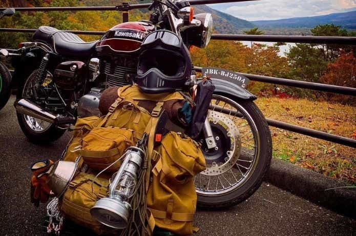 バイクとキャンプ道具