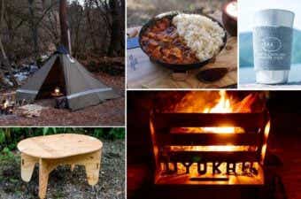 YOKAのテントとテーブルと焚き火台とグリルパン
