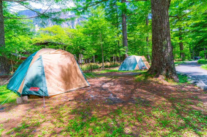 キャンプ場　コールマンのテント