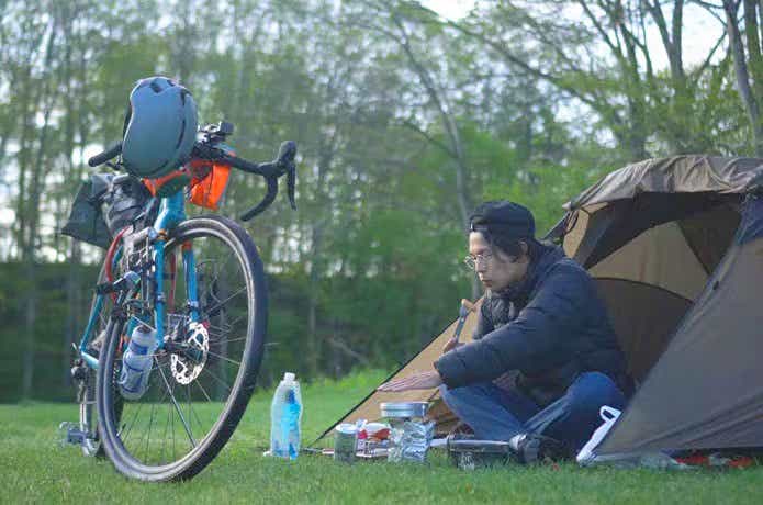 キャンプたかにぃさん自転車キャンプ風景