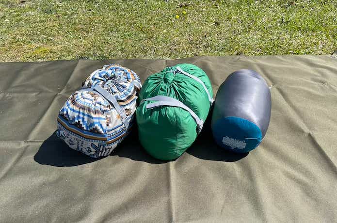 モンベル 寝袋3種類の比較