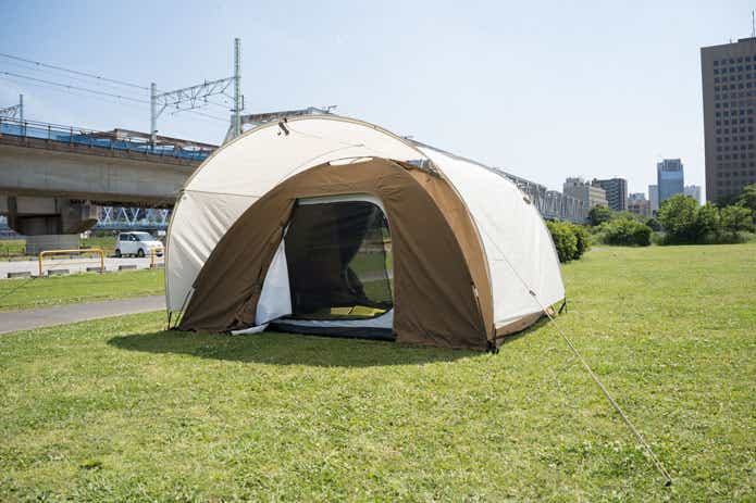 サークルドームテンプ5人用テント タープ連結スタイル