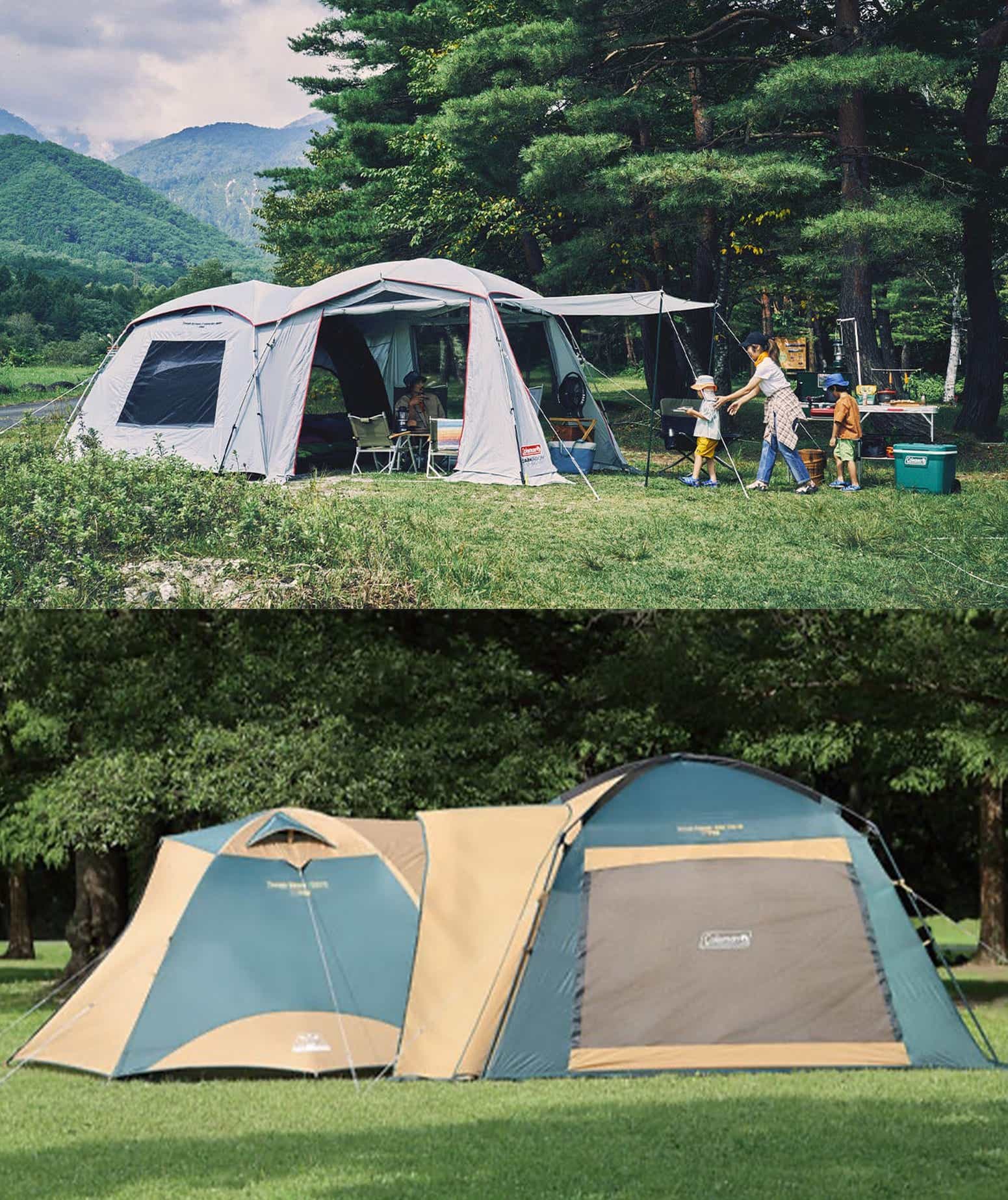 2ルームテントと連結テントタープの比較