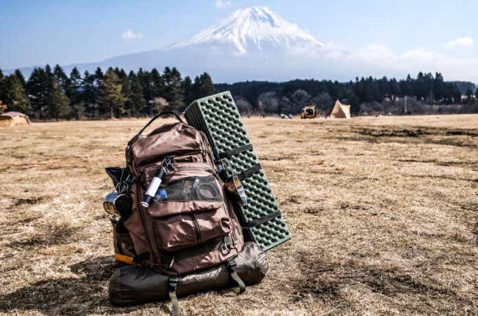 富士山が見えるキャンプ場でバックパックキャンプ