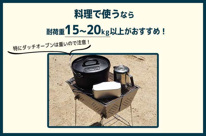 焚火台の耐荷重の選び方