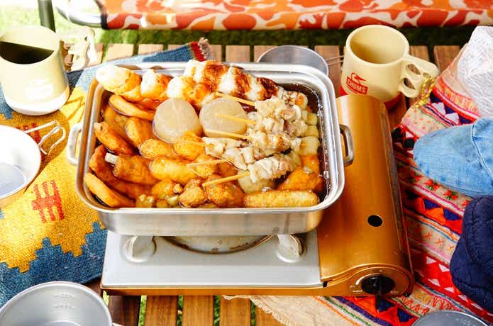 W角鍋をキャンプで楽しむ