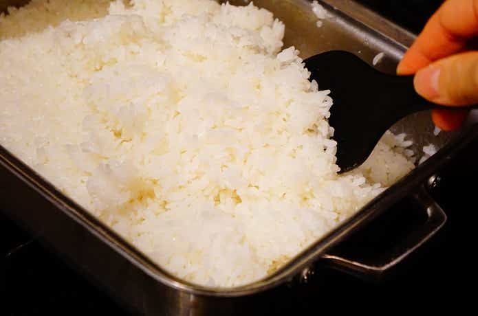 W角鍋で白米炊飯