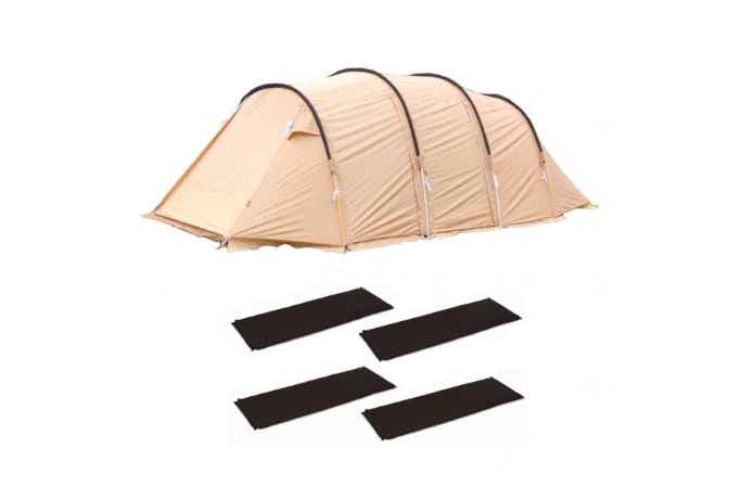 イグニオ2ルーム型テントと4枚のマット