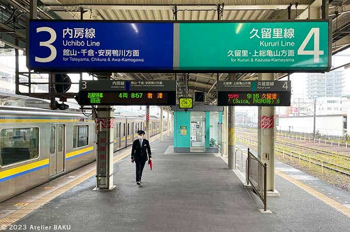 君津行きホーム