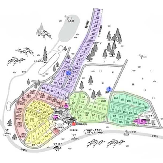 かずさオートキャンプ場の場内マップ