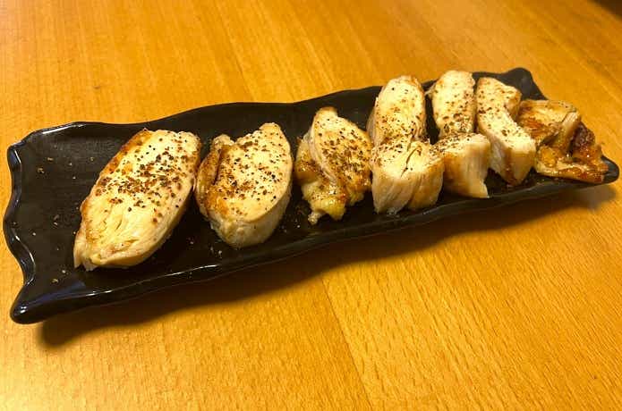 鶏胸肉を「お肉やわらかの素」で柔らかくして作ったチキンステーキ