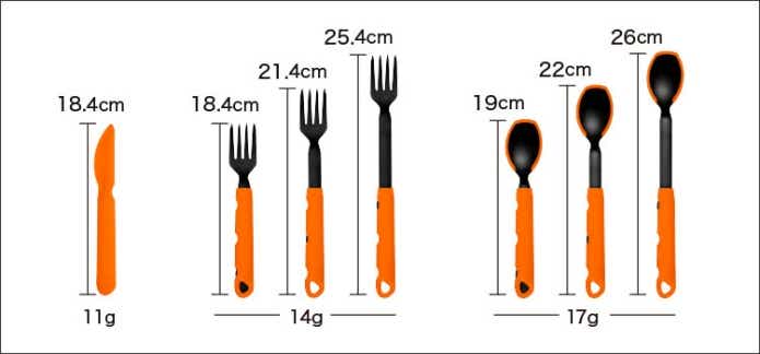 ジェットボイル　伸縮式カトラリー　トレイルウェア